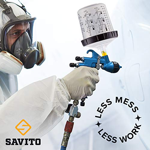 Savito Disposable Paint Spray Gun Cup Liners and Lid System 40 Cups
