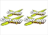 CAN-AM Team 3DX / YELLOW / 4 PACK Vinyl Recreational Vehicle ATV Graphic Decal Stickers