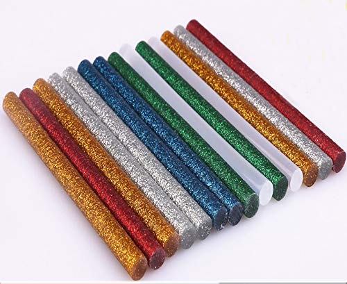 100 Pack Hot Glue Gun Sticks 13Color 7 mm by 100 mm Mini Glue Sticks Hot Melt Glue Sticks Mini Glitter for DIY Art Craft Compatible with Most Glue Guns