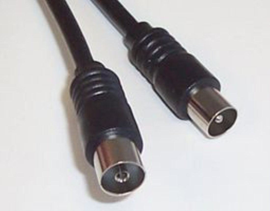 PRO SIGNAL 2m TV Aerial Lead – Coax Plug to Coax Socket, High-Quality Coaxial Cable, Black - JR9008/2M BLACK-ROHS