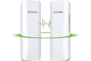 ADALOV Gigabit Wireless Bridges for Network Extend/Surveillance, 5KM Long Range Point to Point WiFi Bridge with 1Gbps LAN, High-Gain Antenna Outdoor CPE for Barn, Shop, Farm, Security Camera, Starlink