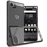 BlackBerry KEYone Case, CoverON [ClearGuard Series] Hard Clear Back Cover with Flexible TPU Bumpers Slim Fit Phone Cover Case for BlackBerry KEYone - Black / Clear