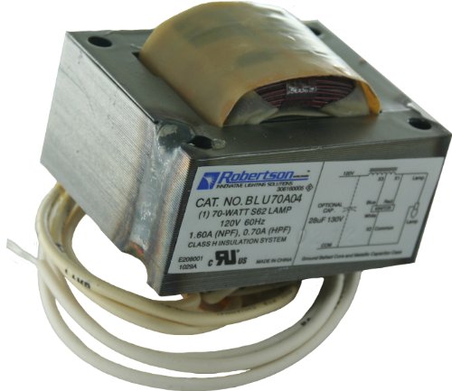 ROBERTSON 3P10058 Individual mHID, 70 Watt, S62 High Pressure Sodium Lamp, 120Vac., 60Hz, Normal Ballast Factor, NPF, Model BLU0070A04900 M (Replaces Model BLU070A04900)