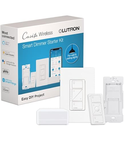 Lutron Gradateur Pour éclairage Intelligent Sans Fil Caséta, Socle Et Telec Pico Ens De Base 2