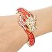 EVER FAITH® Gold-Tone Dragon Bracelet Red Austrian Crystal