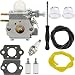 Dalom TB22EC Carburetor w Fuel Filter Primer Bulb for Troy-Bilt TB22 TB21EC TB32EC TB42EC TB80EC TB2040XP Trimmer Weed Eater Murray M2500 M2510 Brushcutter # 753-06190