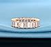 OPALBEST CZ Ring,Cubic Zirconia Band Emerald Cut Eternity Ring Band for Women Men