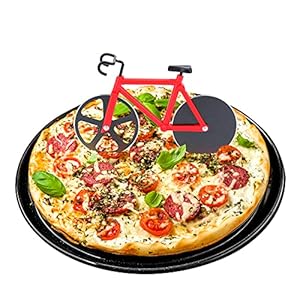 ShawFly Fiets Pizza Cutter RVS Roller Pizza Cutter, met Scherp Blade, Creatieve Keuken Gereedschap (rood)