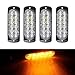 XTAUTO LED Warning Strobe Light Super Bright Amber Yellow 12-LED Waterproof Warning Caution Emergency Construction Beacon Flash Caution Strobe Light Bar For Car Truck SUV Pickup 4-Pack
