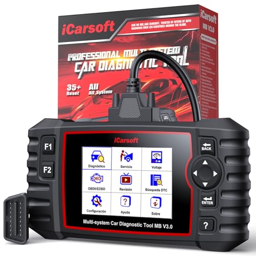 iCarsoft MB V3.0 OBD2 Car Diagnosis Machine for Ben.z/Sprinter/Smart, Bi-directional Scanner Whole System, 35 Functions Reset, Battery Test, Auto Vin, Lifetime Updates