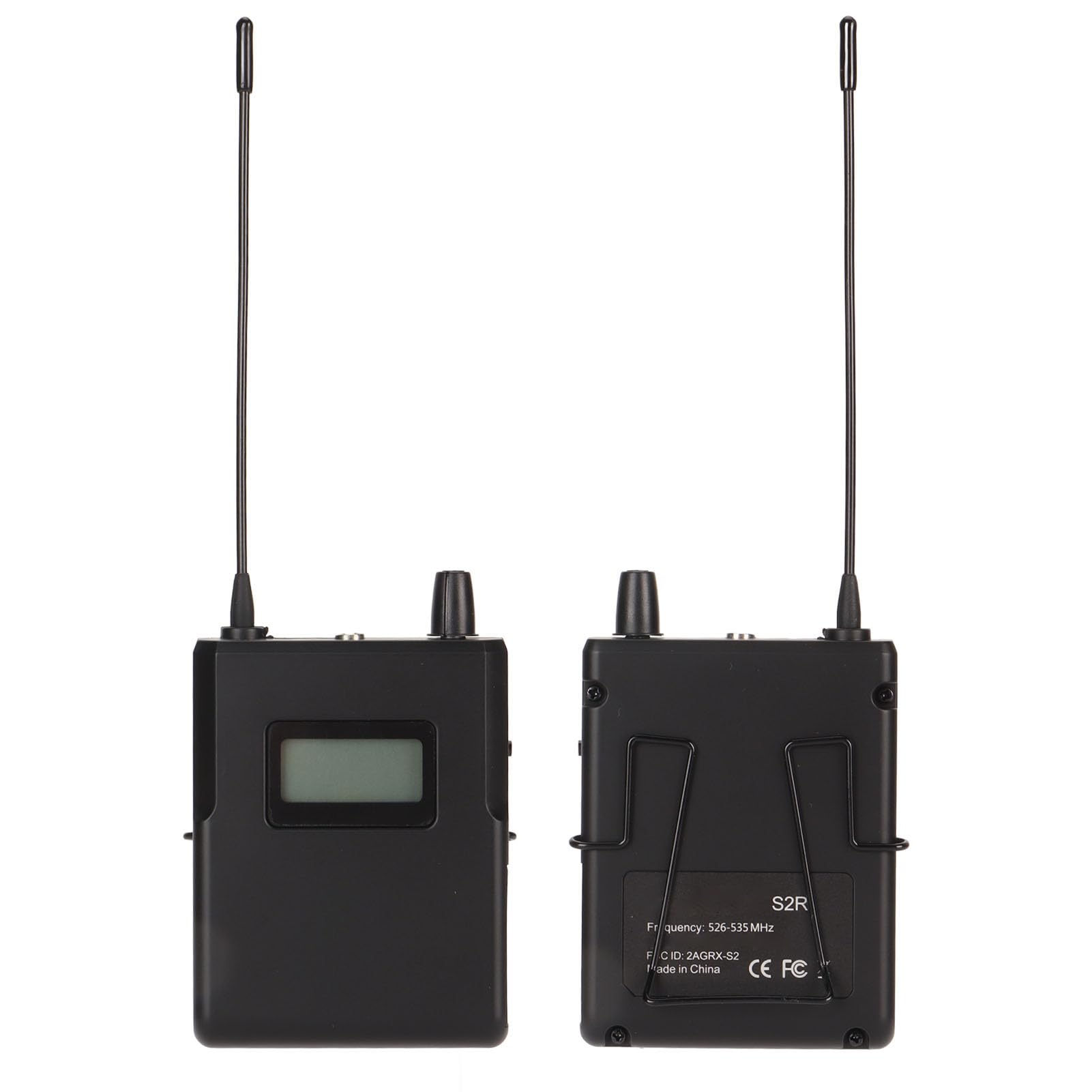 526-535Mhz S2R Receiver, Guide Wireless Radio Receiver, Professional Wireless Monitor System Receiver with LCD Screen & Earphone, High Sensitivity