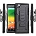 ZTE ZMAX Case, ZMAX Z970 Case, Starshop Hybrid Full Protection High Impact Dual Layer Holster Case with Kickstand and Locking Belt Swivel Clip Black
