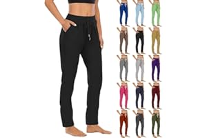 Lounge Pants for Women High Waist Straight Leg Yoga Joggers Lightweight Casual Athletic Workout Trousers with Pockets