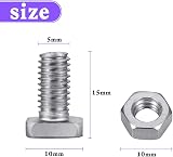 XCOZU 50 Pcs Nuts and Bolts Set Greenhouse Aluminium Fasteners Square Head view 2
