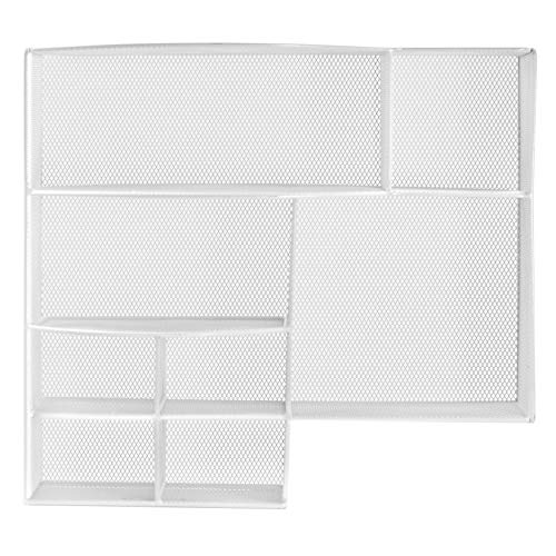Eltow White Plate and Cutlery Organizer: Large Kitchen Spoon, Fork, Knives and Cups Holder - Sturdy Bowl, Napkin and Tableware Dispenser - Home, Restaurant, BBQ and Picnic Plate Organizer Caddy - Thumbnail 4
