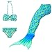 sophiashopping Girl's 3pcs Mermaid Tail Swimmable Princess Bikini Set Swimsuit