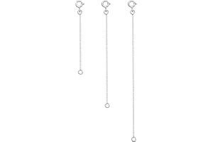 LeCalla Sterling Silver Necklace Extender Chain Lightweight 3 Pcs 925 Sterling Silver Necklace Extender Extension BOX and Cab