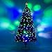 HOMCOM Pre-Lit Douglas Fir Artificial Christmas Tree with Fiber Optic / LED Lights and 8 Pre-Programmed Settings, 7' Tall