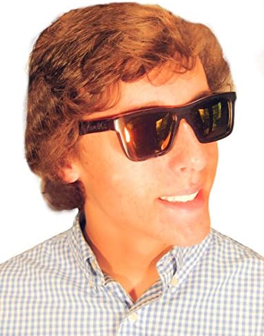 Bamboo Sunglasses Black Frame/Fire Polarized Lens