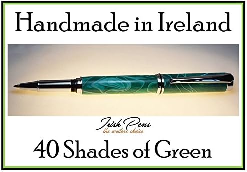 A Handmade pen from Ireland, Emerald green with 40 shades of green in this pen for sure, crafted in our Cavan workshop, a gift from Ireland