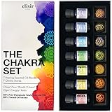 Elixir By Bita 7 Chakras Essential Oils Set of 7 Essential Oil Blends and 7 Gemstone Crystals and Healing Stones. for Sleep, Meditation, Relaxation & Diffusers. Aromatherapy Oils Lavender Rosemary