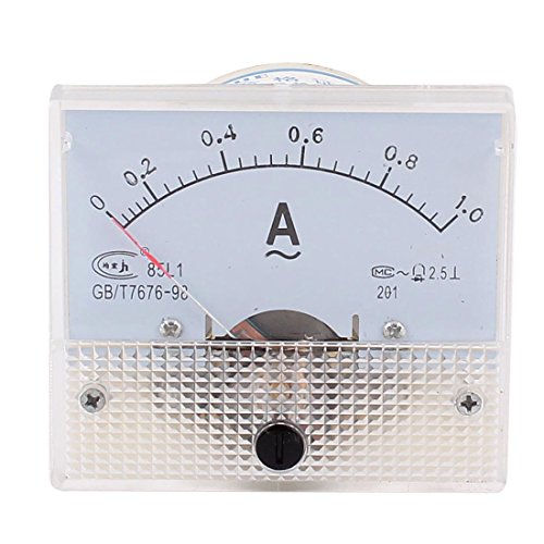 uxcell AC 1A 85L1 Analog Panel Current Ampere Meter Ammeter Gauge 0-1A