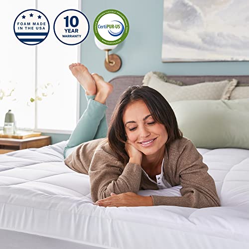 Sleep Innovations Dual Layer 4 Inch Memory Foam Mattress Topper, Full