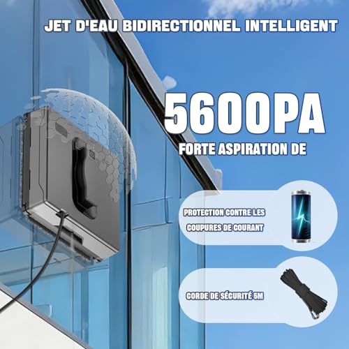 Vidattx Smart Window Cleaner Robot Dual Spray with 3 Path Modes (Z/N, Z, N), Automatic Window Cleaner Robot with Remote Control, Smart Navigation