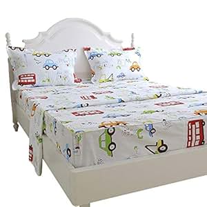 Amazon.com: Brandream Kids Boys Cars Vehicles Bed Sheet