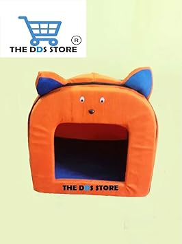 The DDS Store Dog Lovers Foldable Printer Velvet Fabric Puppy House and Cat House Hut, X-Small Dog Cat Bed House Kennel Doggy Puppy Basket Portable Soft, Warm Dog House (Color and Design May Vary)