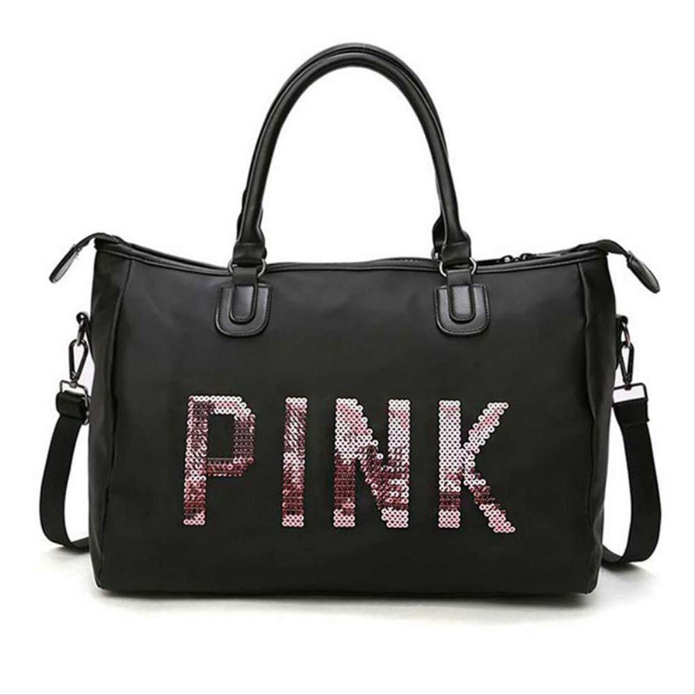 Men and Women Black Travel Bag Fashion Shoulder Bag Ladies Handbag