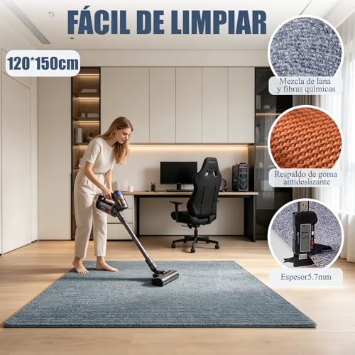 ZCAXGBH Tapete para Silla de Oficina, 120 * 150cm Tapete para Silla de Escritorio, Silencioso, Antideslizante, Resistente A ArañAzos,Tapete Rectangular Antideslizante para Silla Rodante de Suelo Duro
