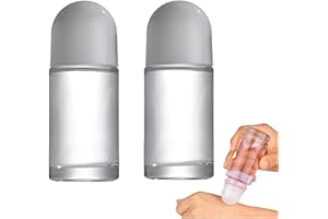 CZHOTG White 50ML Glass Empty Roller Bottles with Plastic Roller Ball, Deodorant Roll On Containers Leak Proof Massage Ball Bottles with Cap for Essential Oil Perfume Cosmetics (2Pcs)