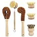 Yatuela Plant Based Cleaning Brush Set, 6 Piece for Vegetable, and Kitchen Dish Cleaning, Sisal & Coconut Fibers with Bamboo Handles, Zero Waste & Biodegradable Kitchen Brushes
