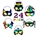 Halloween Party Favors - Halloween Crafts - 24PCS Magic Rainbow Scratch Art Masks Kits Bulk - Skeleton Cat Witch Pumpkin Bat Spider Decorations for Kids Ages 3-5 4-8 Classroom Birthday Party