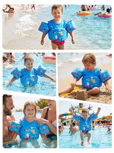 CALISTALEE Chaleco Salvavidas para Niños,Chaleco de Natación Infantil con Correas de Seguridad Ajustables,Flotadores de Natación Seguridad para 3 a 7 Años(22-55 lbs),Ideal para Piscina,Parque,Playa