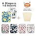 babygoal Reusable Cloth Diapers for Baby Girls, One Size Adjustable Washable Pocket Nappy Covers 6 Pack+ 6pcs Microfiber Inserts+4pcs Bamboo Inserts 6FG09