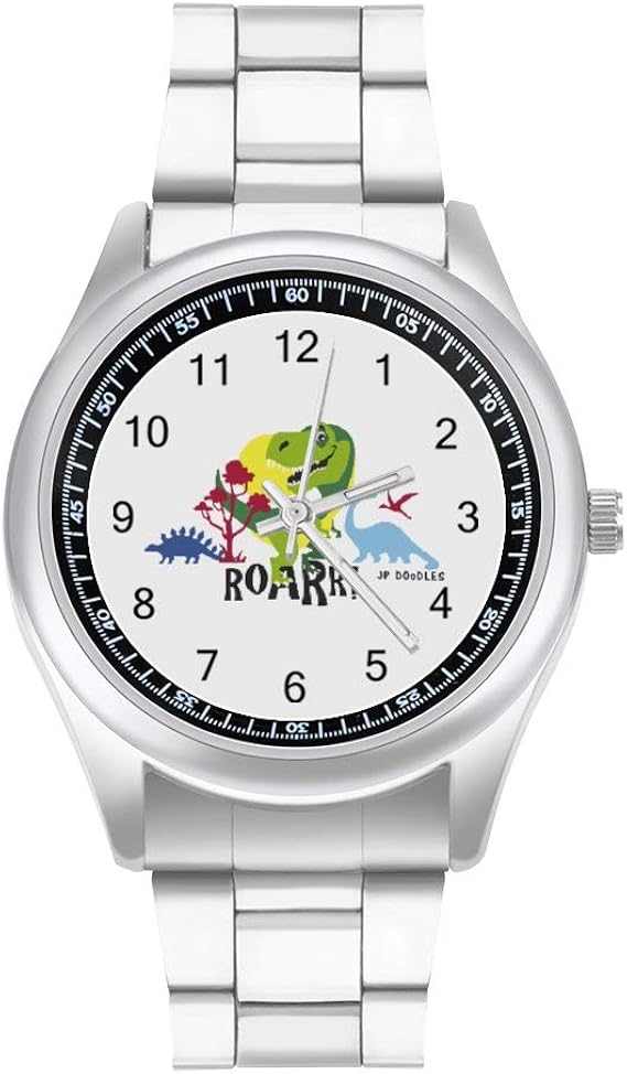 Amazon 腕時計 Watch ビジネス腕時計 レックス恐竜 クォーツ時計 レディース スチールウォッチ メンズ プレゼント メタル蝶ボタン 合金 ステンレスバンド カジュアル ファッション おしゃれ メンズ腕時計 腕時計 通販