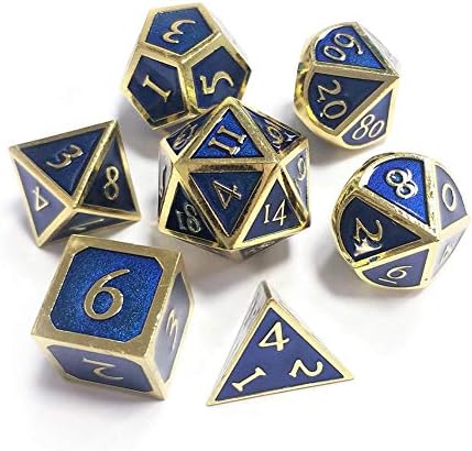 longrep 7 Pieces Set Table Games Dice Multiple Sides Dice Innovative RPG Dice Metal Dice set for Game Dungeons and Dragons RPG Math Teaching