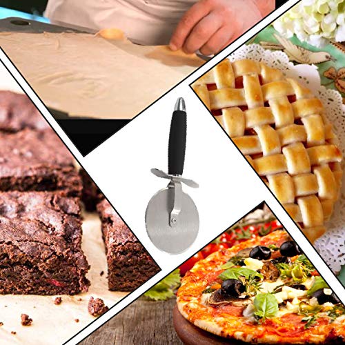 SOLEADER Large Pizza Cutter Wheel,4 Inch Blade,Food-grade Stainless Steel, Heavy Duty, Sharp, Non-slip Handle - Thumbnail 2