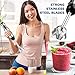 BSTY Immersion Hand Blender 4-in-1 6-Speed Stick Blender Handheld with 16oz Food Chopper and 600ml Food Grinder, Egg Whisk for Baby Food, Smoothies, Sauces and Soups - White