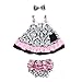 Masione Baby Toddlers Cotton Cute Hairband+ Dress+ Underpants Outfit (S Size for 0-12 Month Infant, Damascus)