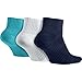 Nike Dri-FIT Cushion Quarter Athletic Socks 3-Pack Multi Color Navy/White/Photo Blue