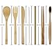 Bamboo Utensils | Bamboo Travel Utensils | Camping Utensils Set | Reusable Cutlery Set - Include Knife, Fork, Spoon, Chopsticks, Reusable Straw, Brush