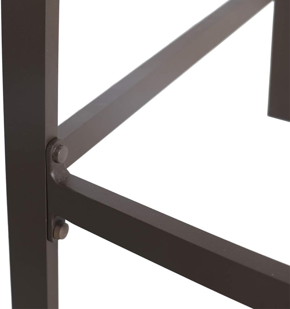 Crestlive Products Patio Wood Bar Stools Counter Height Chairs All Weather Furniture with Heavy Duty Aluminum Frame & Polywood in Brown Finish for Outdoor Indoor, Pack of 2 (Brown): Garden & Outdoor