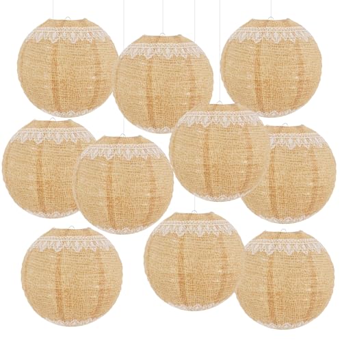 YUNXUAN Boho Party Decorations Burlap Hanging Paper Lanterns at Amazon
