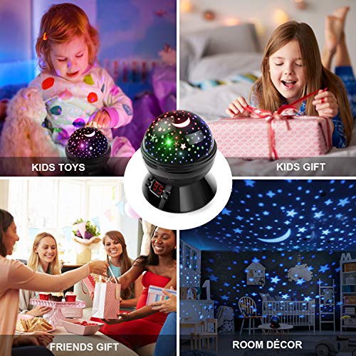 Night Lights for Kids, Multicolor Star Projector with Timer, Baby Night
