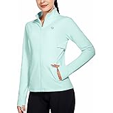 baleaf Women's Fleece Running Jacket Water Resistant Full Zip Winter Cold Weather Gear Thermal Cycling Workout Jackets