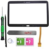 SlyPry Samsung Galaxy Tab 3 10.1 P5200 P5210 Black Touch Screen Digitizer Panel Glass Replacement Part + PreInstalled Adhesive with SlyPry tools kit