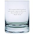 Mark Twain If I Cannot Drink Bourbon Quote Etched Crystal Rocks Whisky Glass